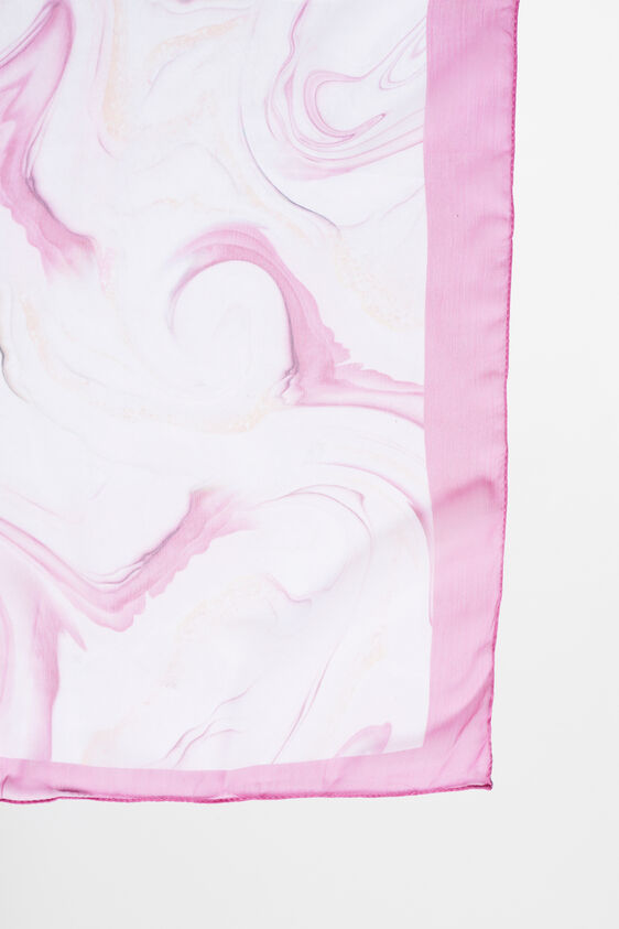 Pink Chiffon  Print Scarf, , image 2